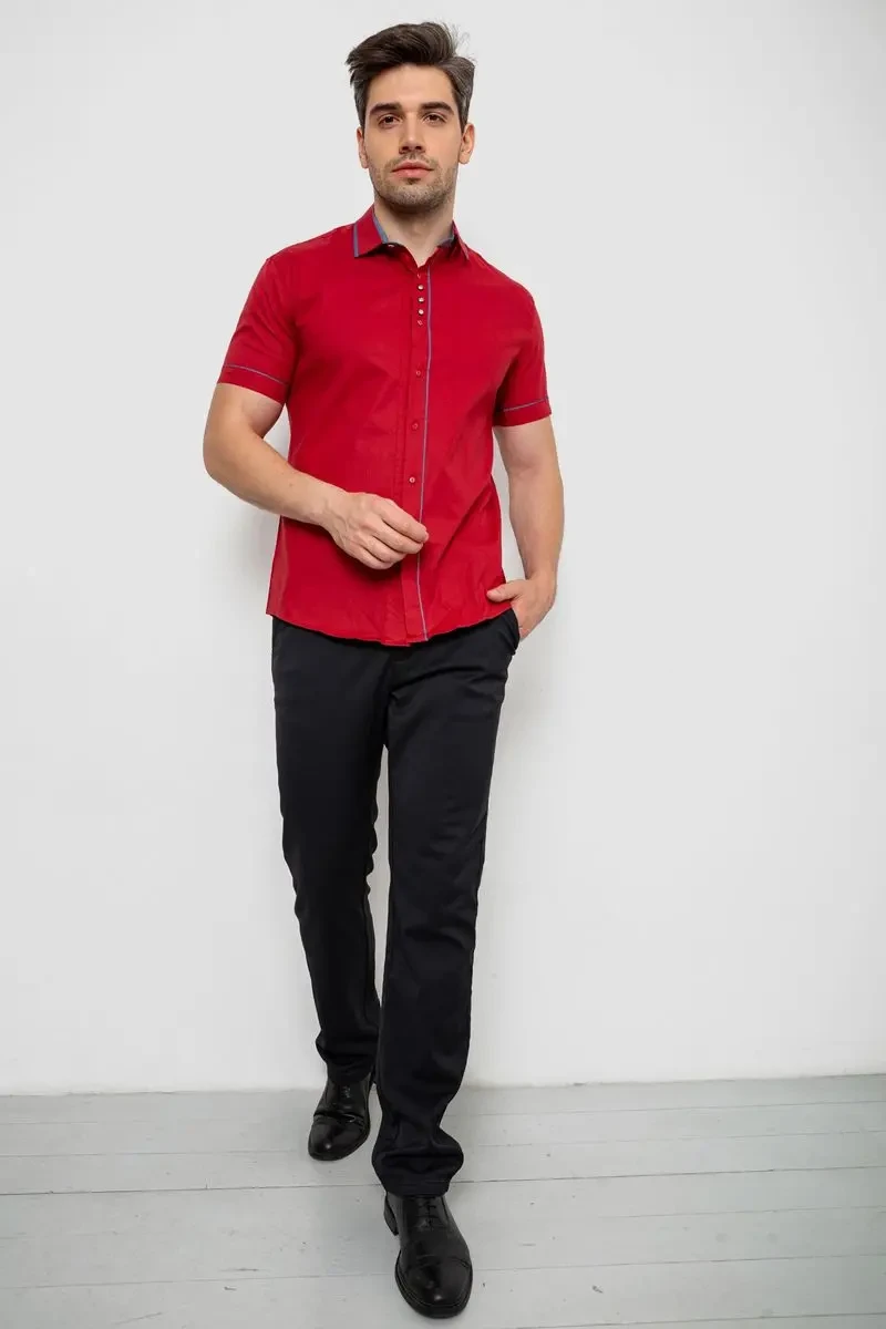 Сорочка чоловіча, колір бордовий, 214R7420 2