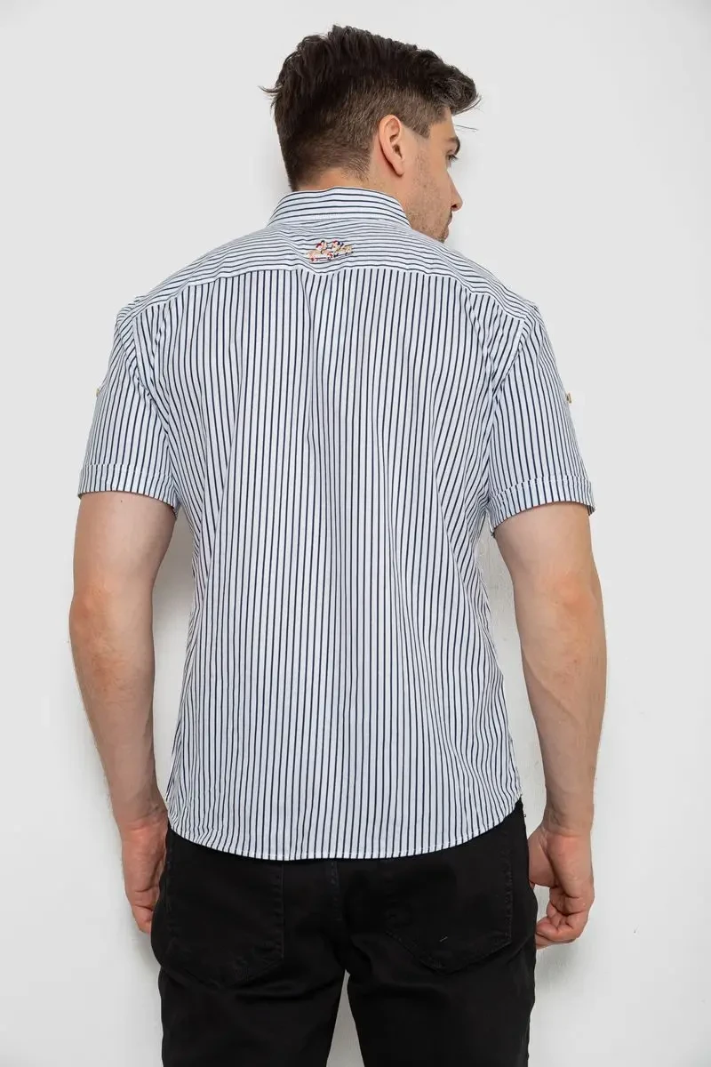 Сорочка чоловіча в смужку, колір біло-чорний, 214R835 4