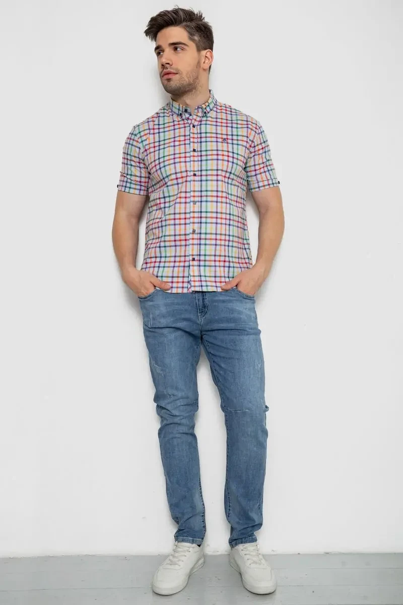Сорочка чоловіча в клітку, колір різноколір, 214R842 2