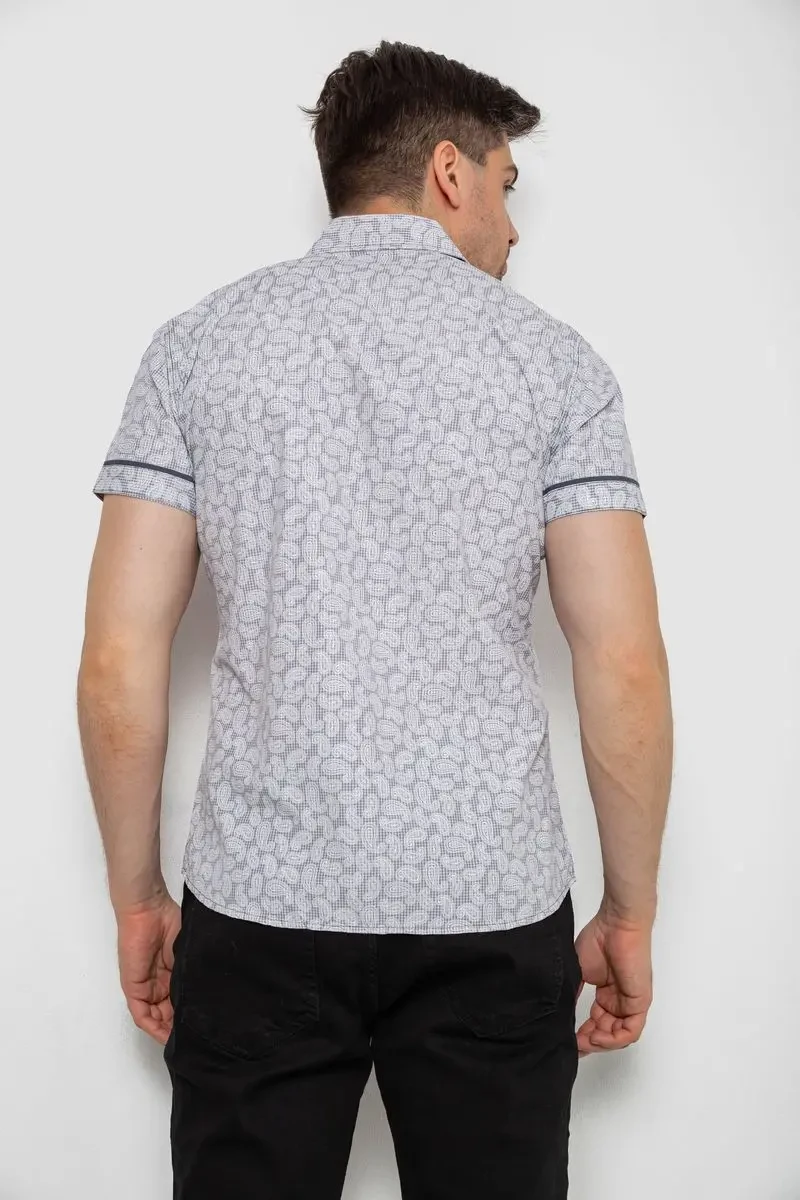 Сорочка чоловіча з коротким рукавом, колір сірий, 214RG601 4