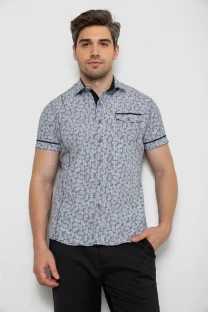 Сорочка чоловіча з коротким рукавом, колір чорний, 214RG601