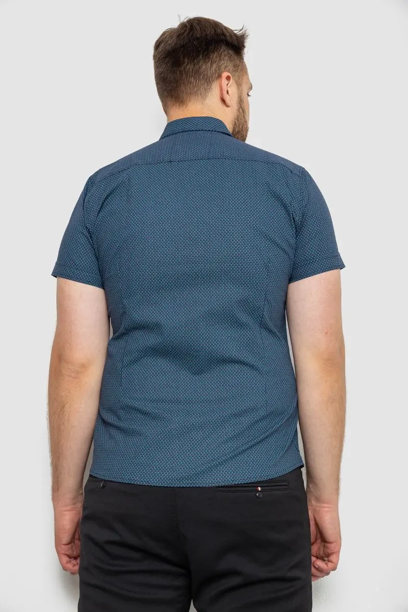 Сорочка чоловіча з принтом, колір темно-синій, 214RK104 4