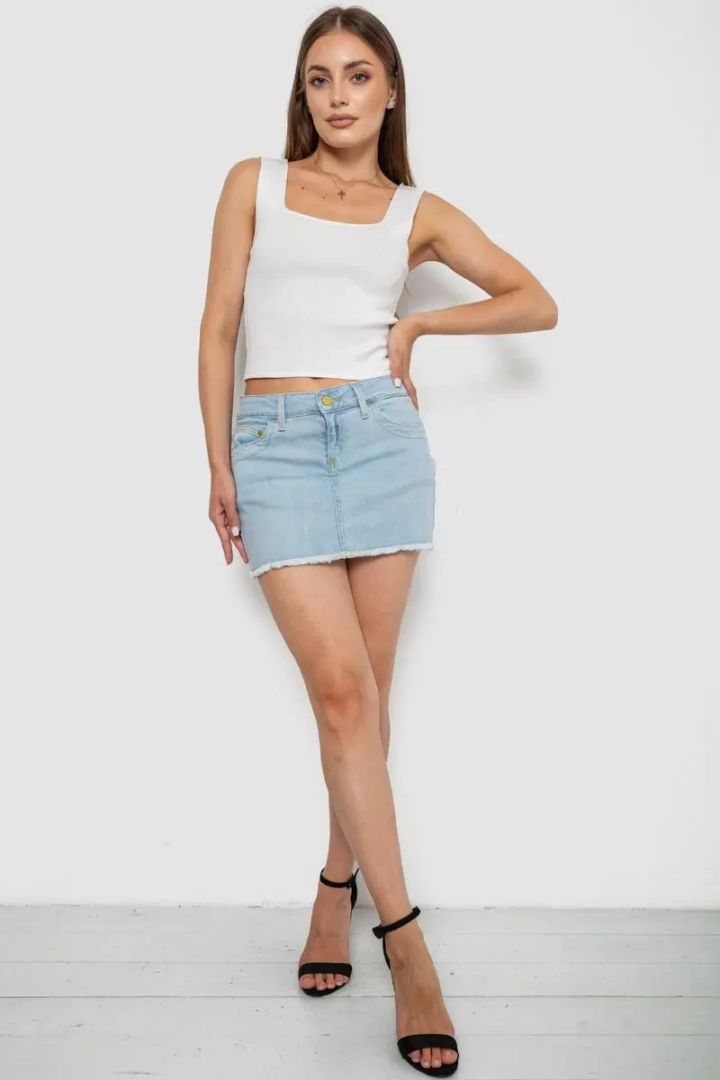 Спідниця джинсова, колір блакитний, 244R264 2