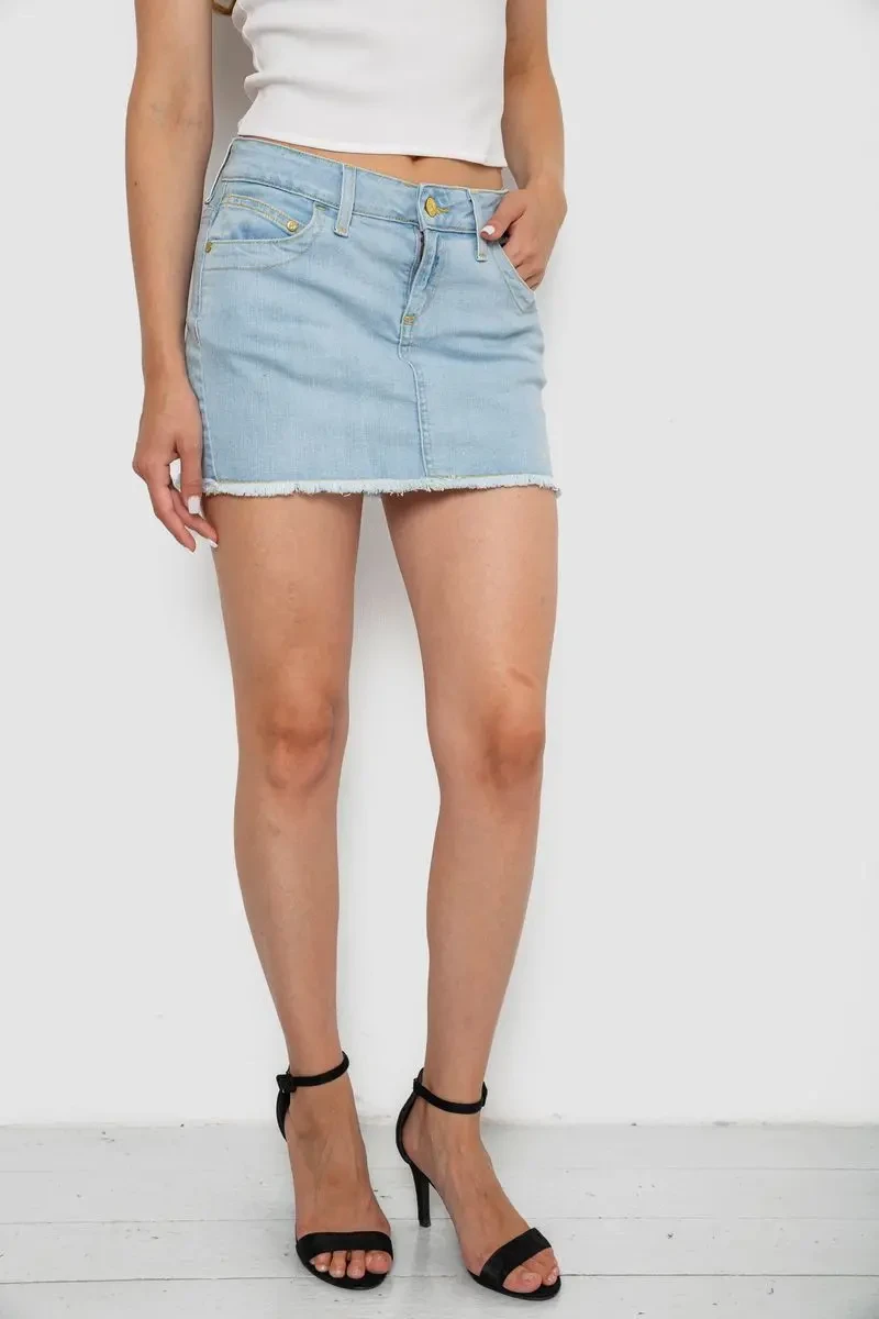 Спідниця джинсова, колір блакитний, 244R264 3