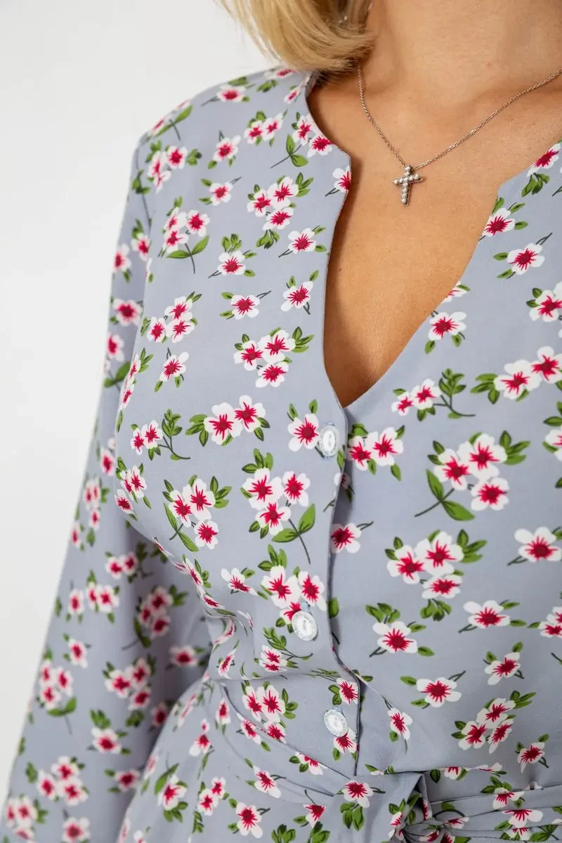 Сукня софт з принтом, колір джинс, 230R0032-5 5