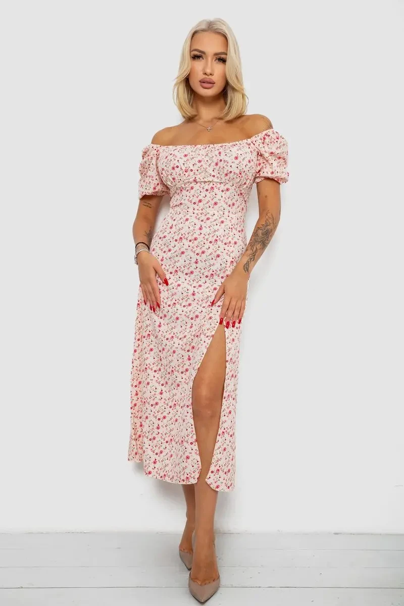 Сукня софт з принтом, колір рожевий, 230R010