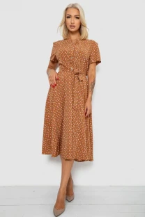 Сукня софт з принтом, колір коричневий, 230R1111