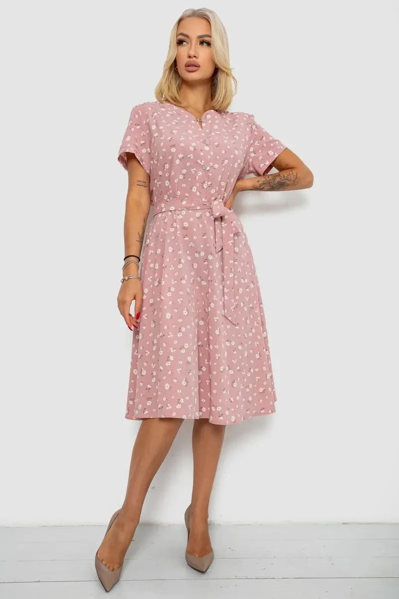 Сукня софт з принтом, колір рожевий, 230R1111