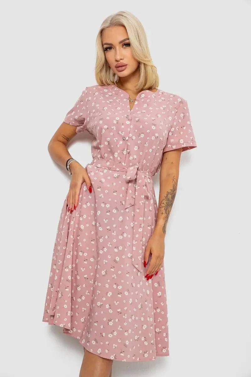 Сукня софт з принтом, колір рожевий, 230R1111 2