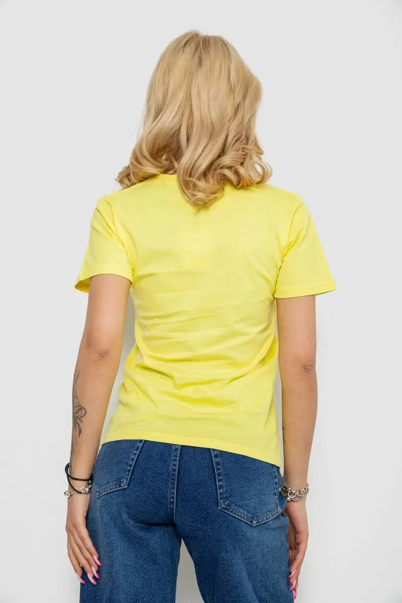 Футболка жіноча з принтом, колір жовтий, 238R01640 4