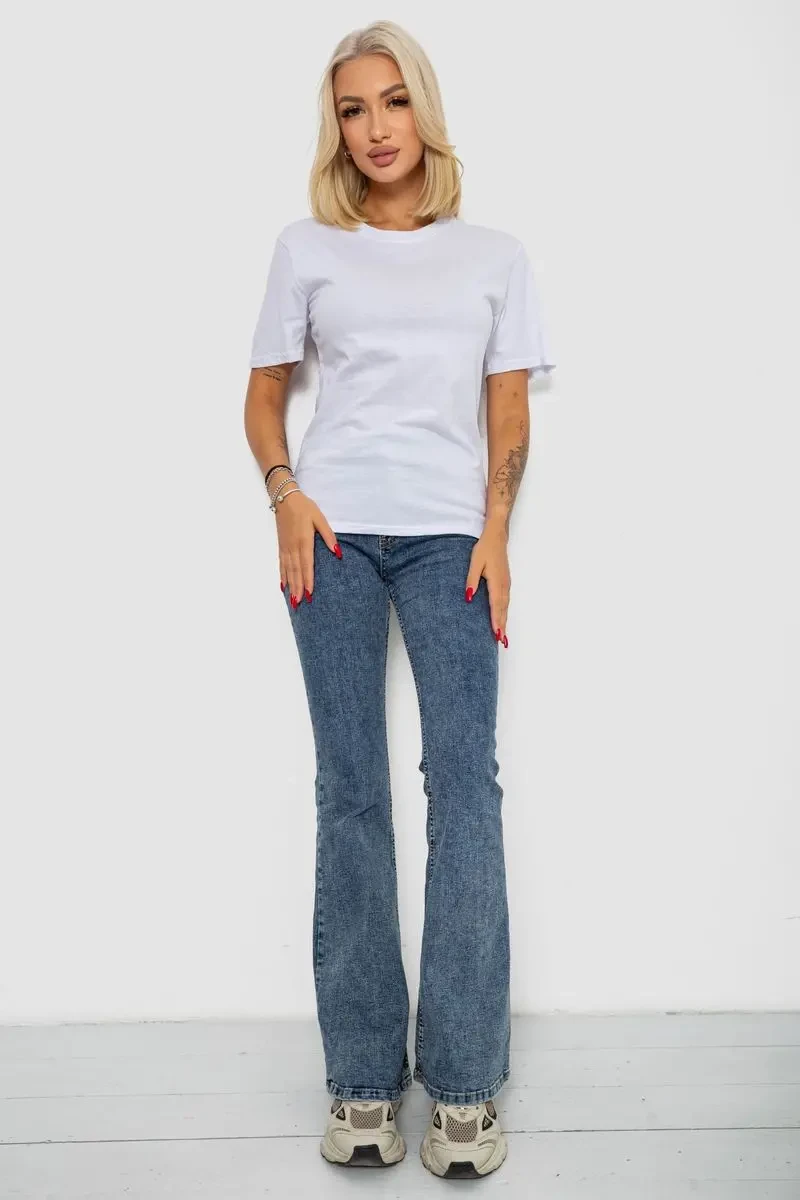 Футболка жіноча однотонна, колір білий, 238R112 2