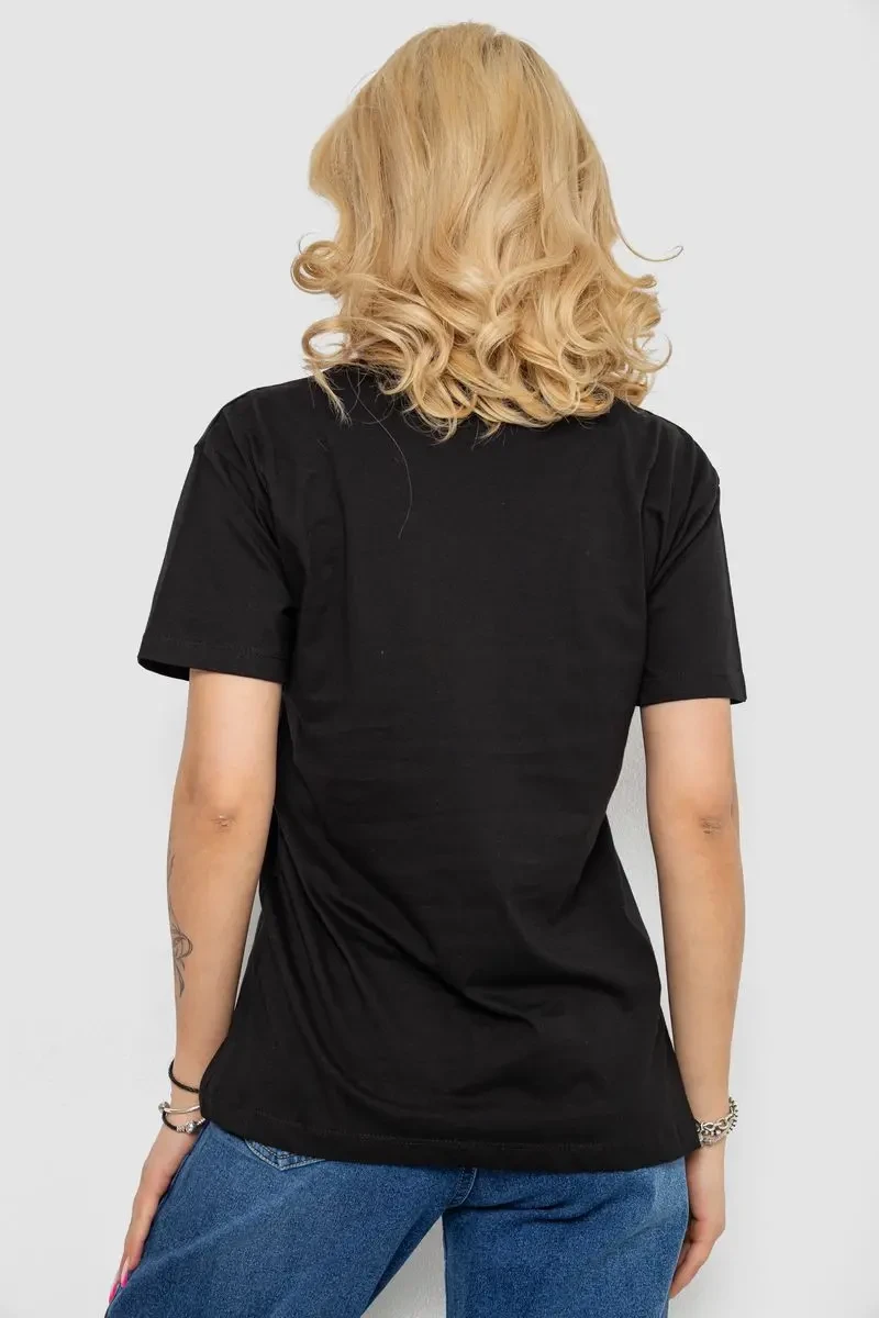 Футболка жіноча, колір чорний, 244R4612 4