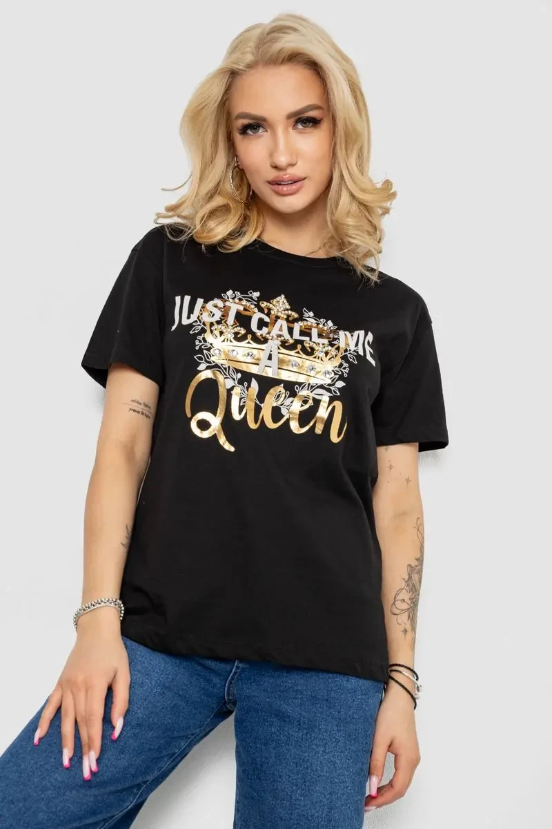 Футболка жіноча, колір чорний, 244R4612