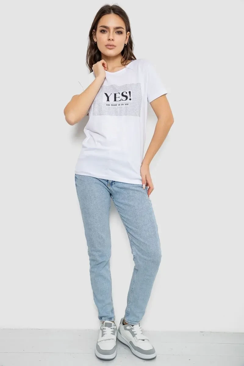 Футболка жіноча з принтом, колір білий, 244R507 2
