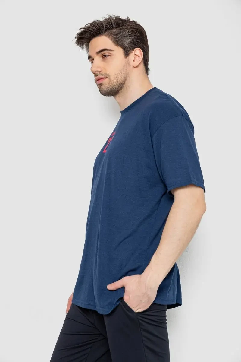 Футболка чоловіча з принтом, колір синій, 244R7024 3