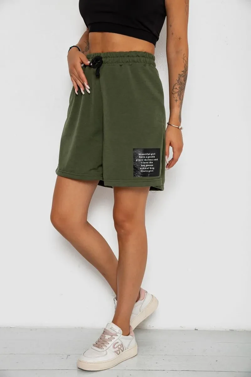 Шорти жіночі з принтом, колір хакі, 238R131 3