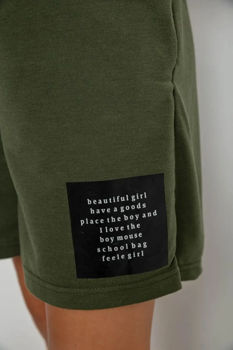 Шорти жіночі з принтом, колір хакі, 238R131 5