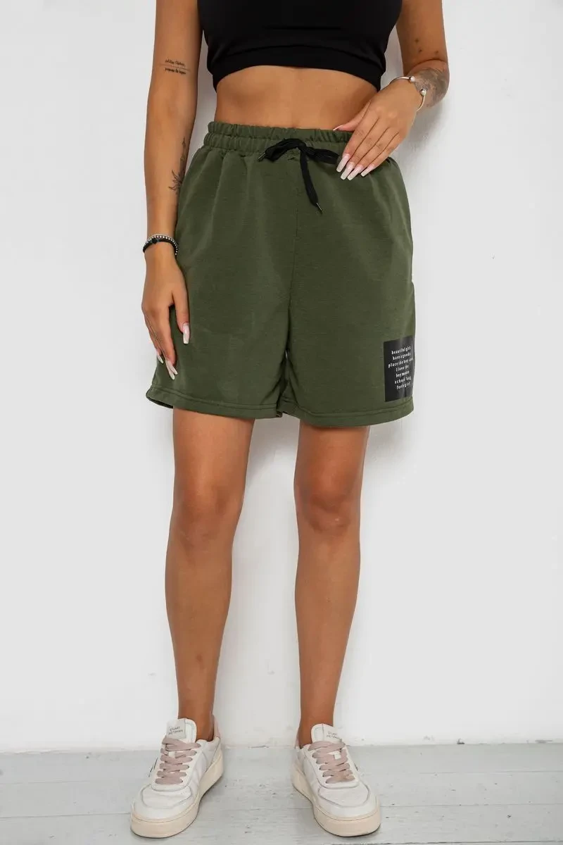 Шорти жіночі з принтом, колір хакі, 238R131