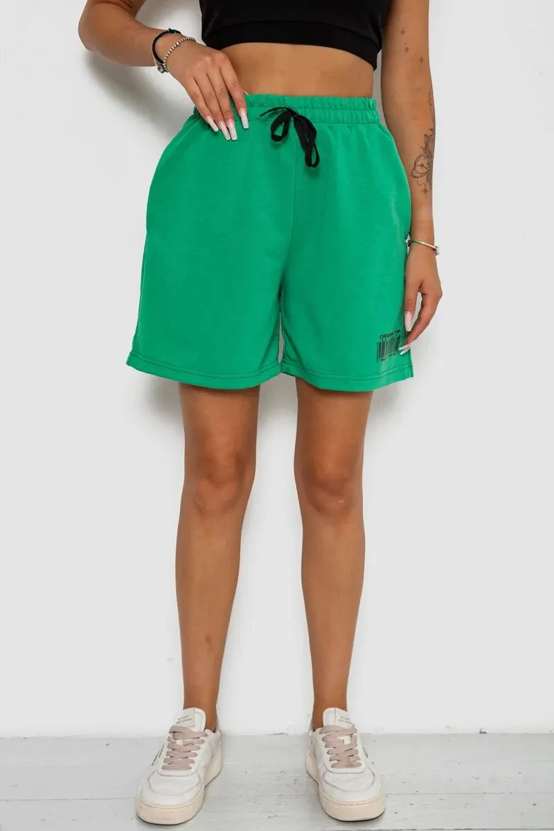 Шорти жіночі з принтом, колір зелений, 238R132