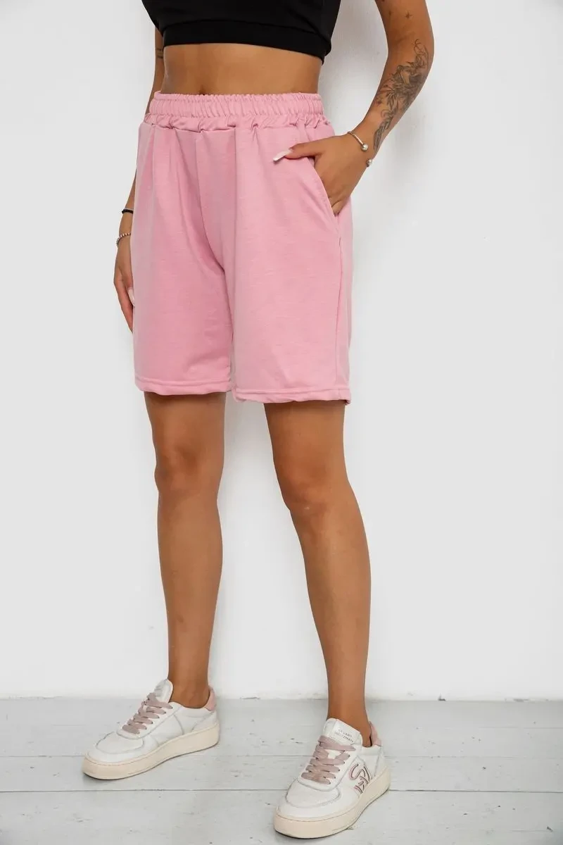 Шорти жіночі однотонні, колір пудровий, 238R57820 3