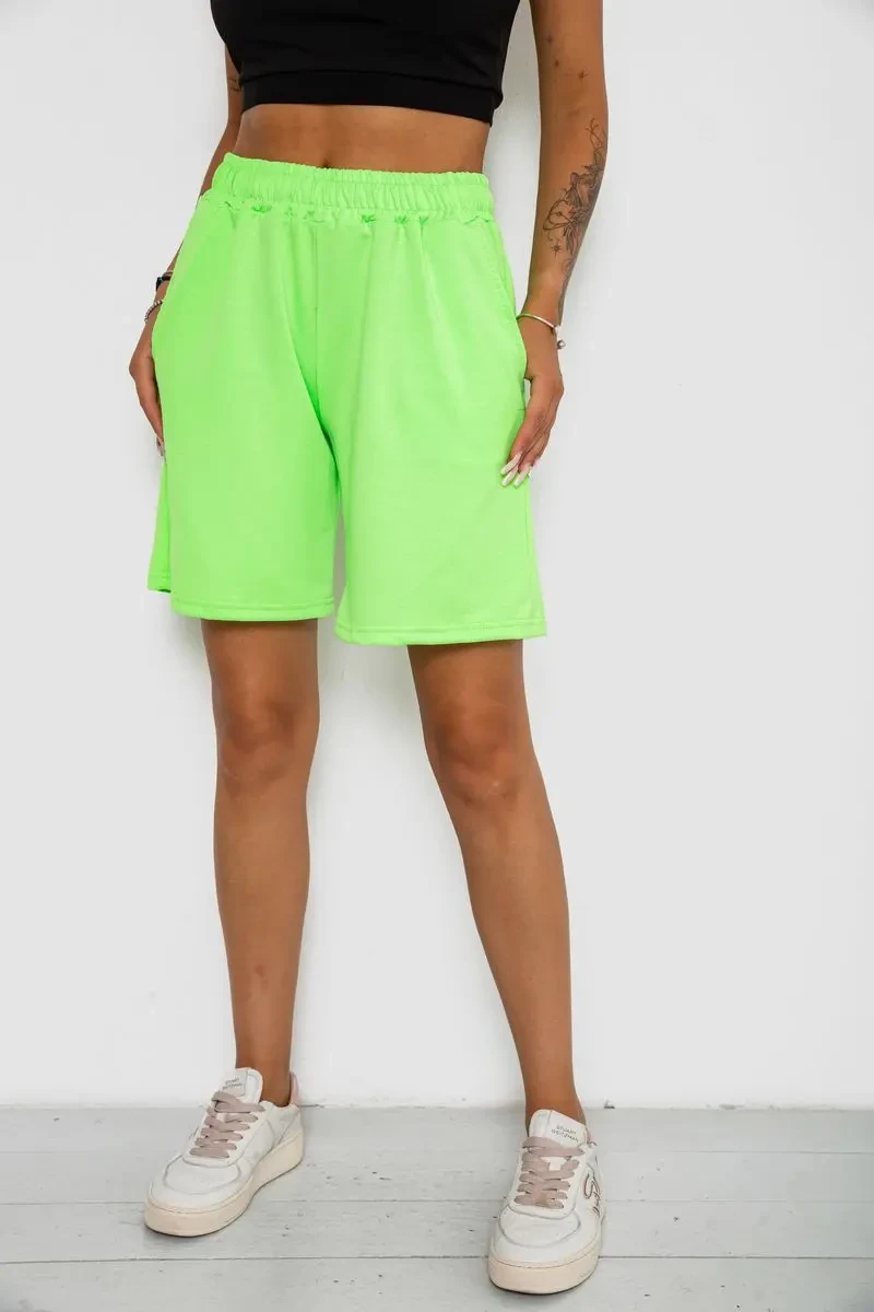 Шорти жіночі однотонні, колір салатовий, 238R57820 3