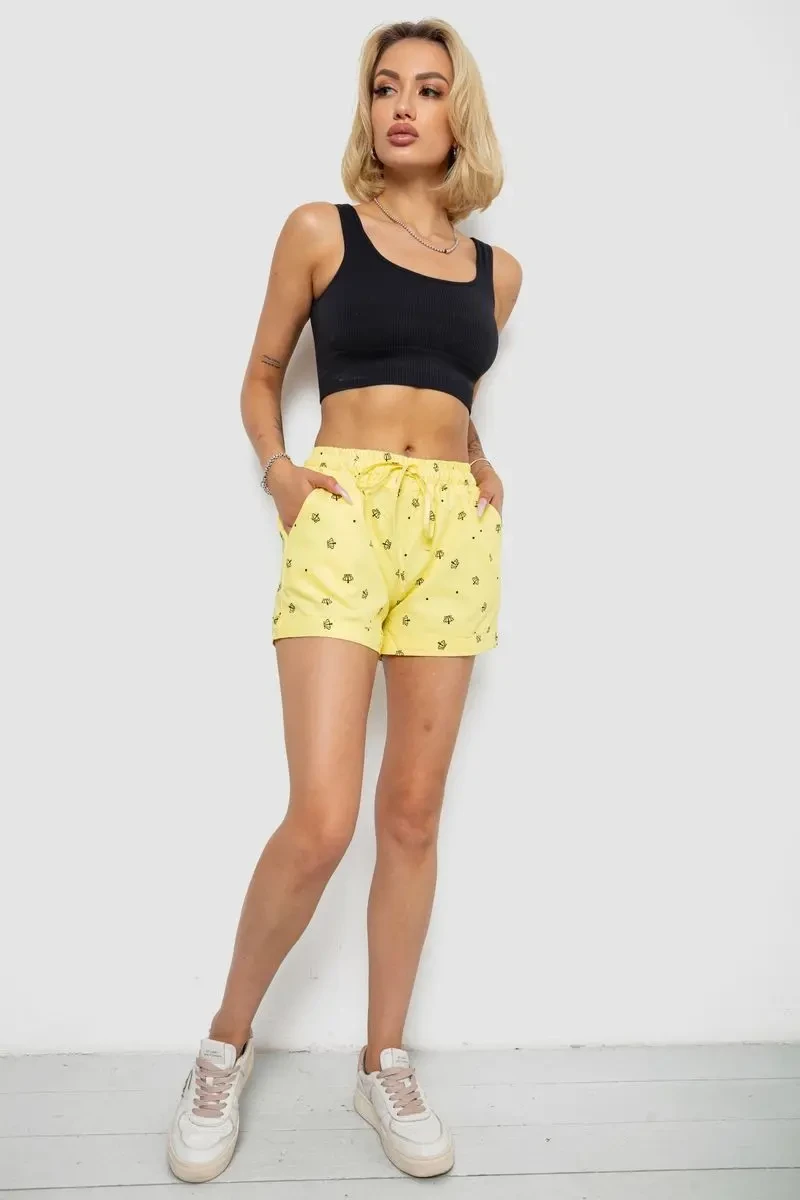 Шорти жіночі з принтом, колір жовтий, 238R7164 2