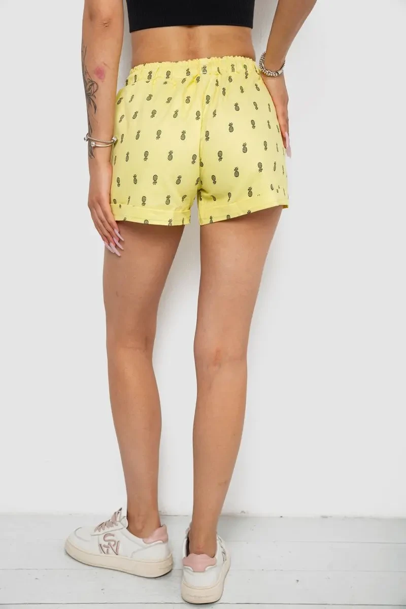 Шорти жіночі з принтом, колір жовтий, 238R7164-2 4