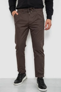 Штани чоловічі класичні однотонні, колір коричневий, 157RU02-013