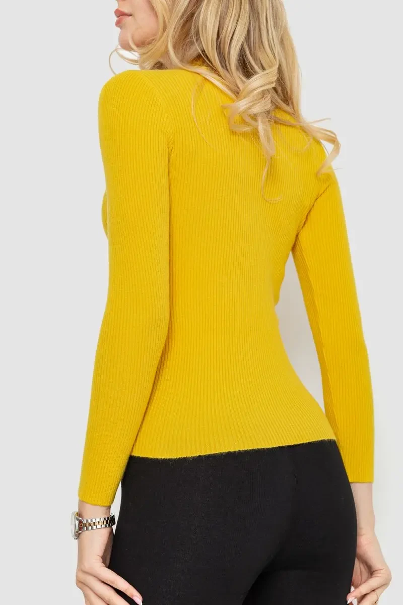 Водолазка трикотажна жіноча, колір гірчичний, 204R035 4
