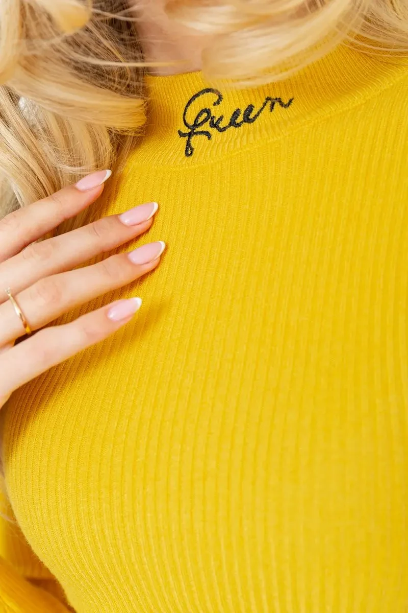 Водолазка трикотажна жіноча, колір гірчичний, 204R035 5