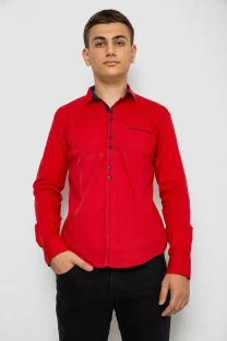 Сорочка чоловіча з принтом, колір червоний, 214R7034