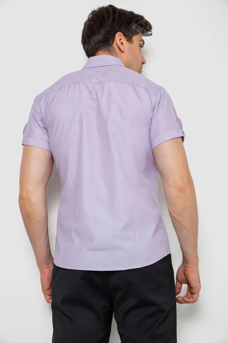 Сорочка чоловіча з коротким рукавом, колір бузковий, 214R3121 4