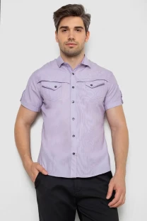 Сорочка чоловіча з коротким рукавом, колір бузковий, 214R3121