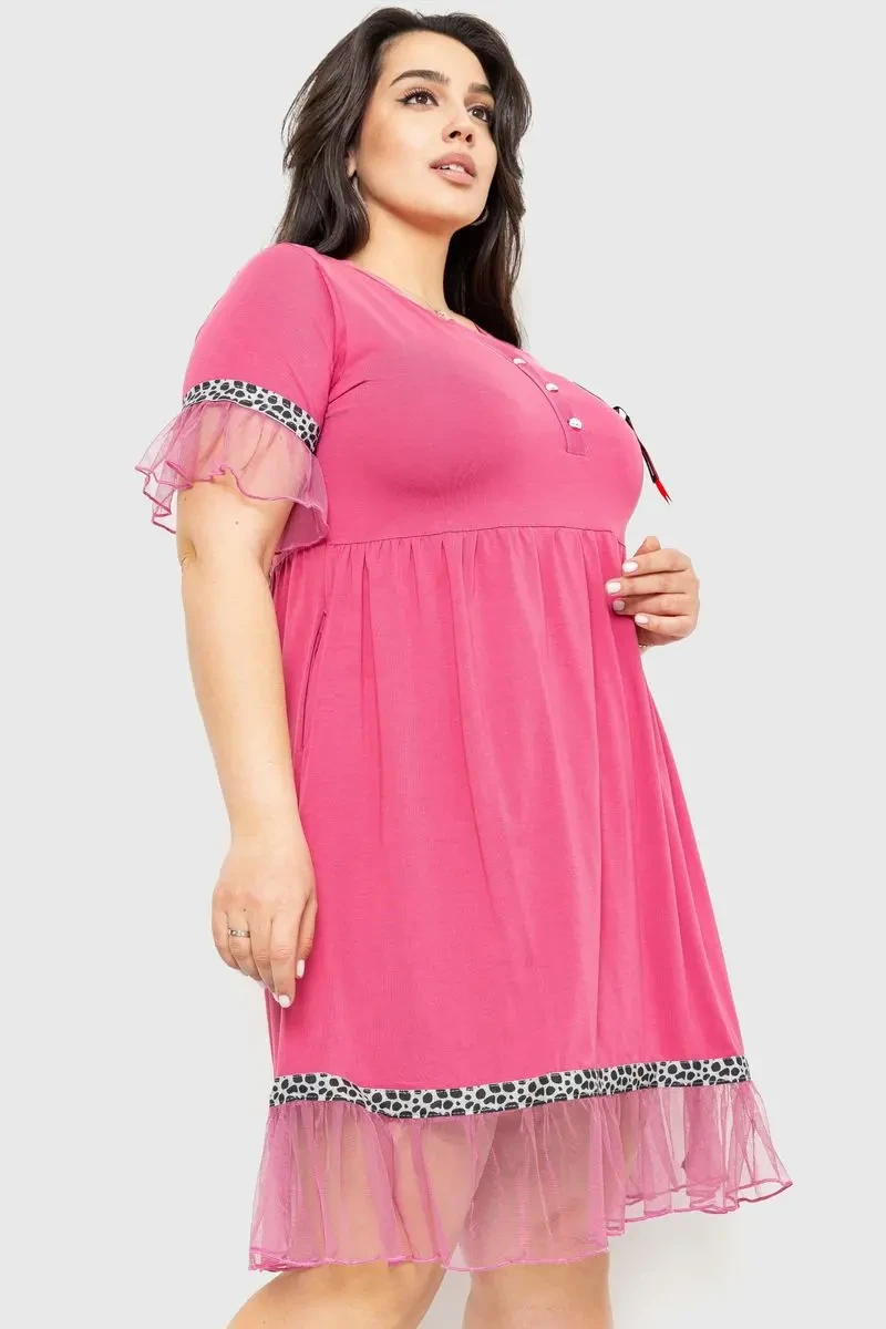 Сукня вільного крою, колір темно-пудровий, 231R6444 3