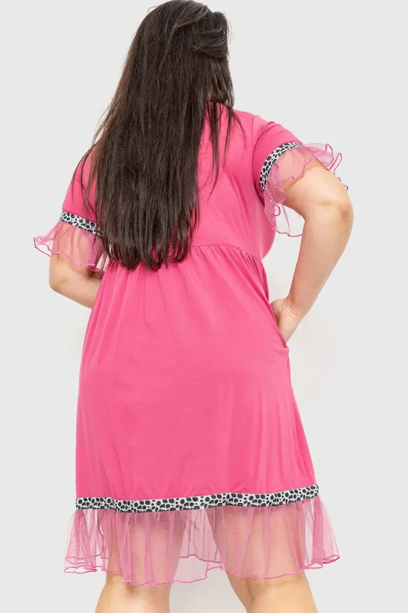 Сукня вільного крою, колір темно-пудровий, 231R6444 4