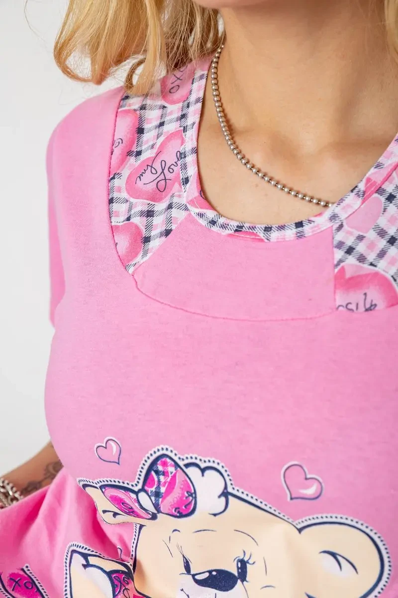 Піжама жіноча, колір рожевий, 243R03675 5