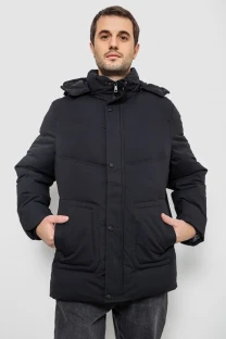 Куртка чоловіча зимова подовжена, колір чорний, 241R2022-21