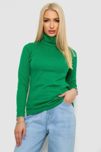 Гольф жіночий на флісі в рубчик, колір зелений, 238R329