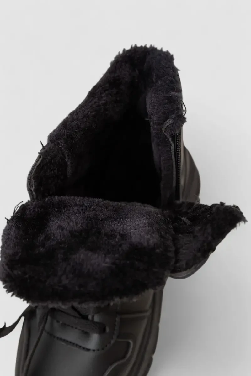 Кросівки жіночі зимові на хутрі, колір чорний, 248RMB07 6