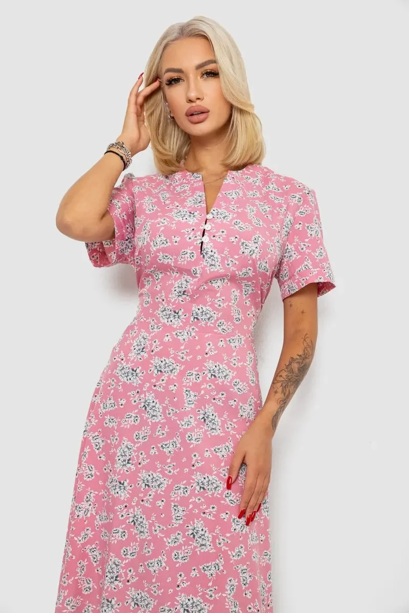 Сукня софт з принтом, колір рожевий, 230R1016-1 2