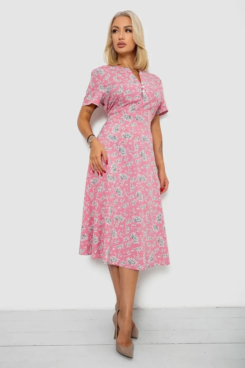Сукня софт з принтом, колір рожевий, 230R1016-1 3