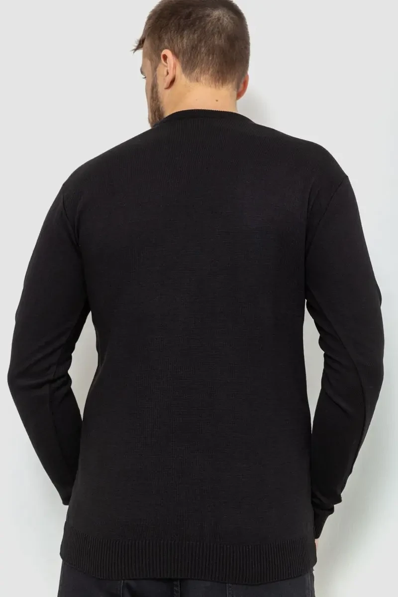 Светр чоловічий однотонний, колір чорний, 161R1770-1 4