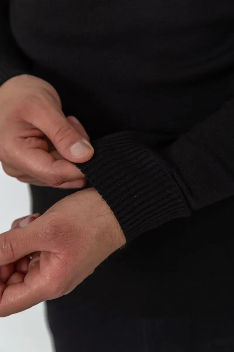 Светр чоловічий однотонний, колір чорний, 161R1770-1 5