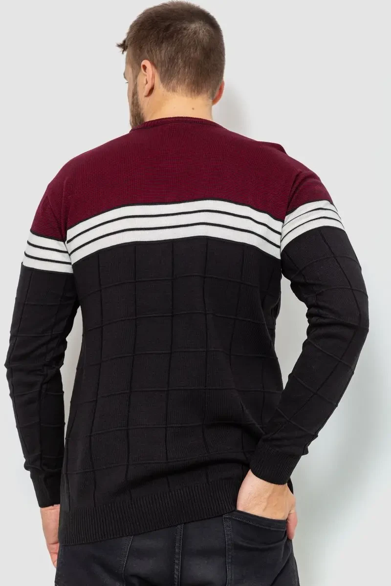 Светр чоловічий, колір чорно-бордовий, 161R884 4