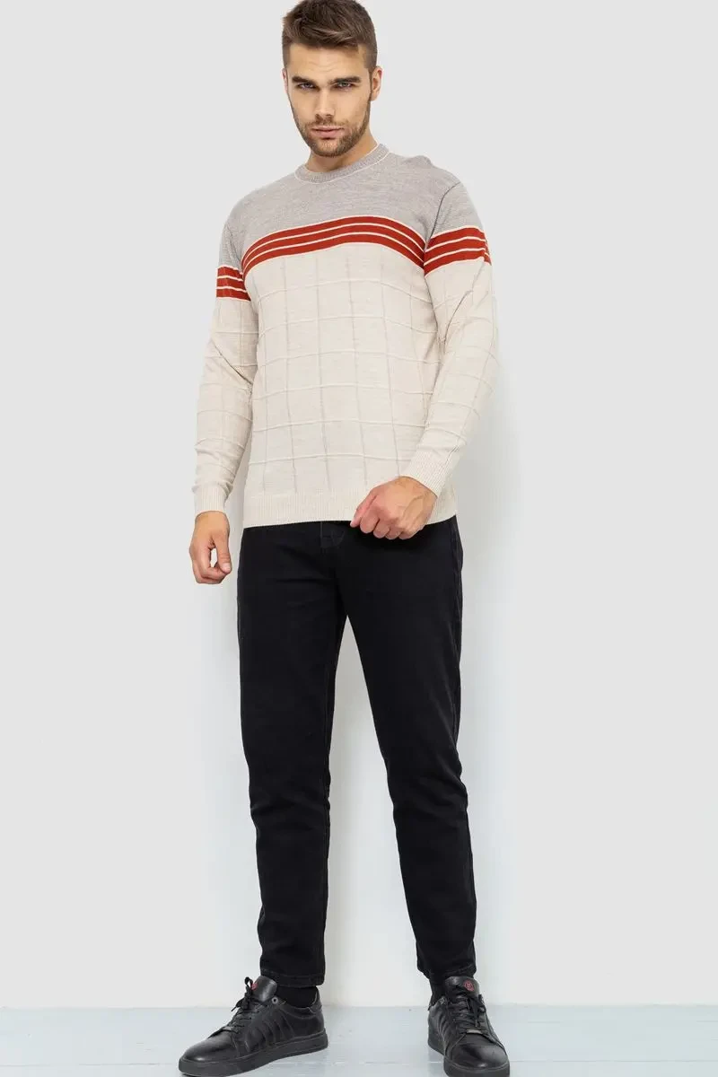 Светр чоловічий, колір світло-бежевий, 161R884 2
