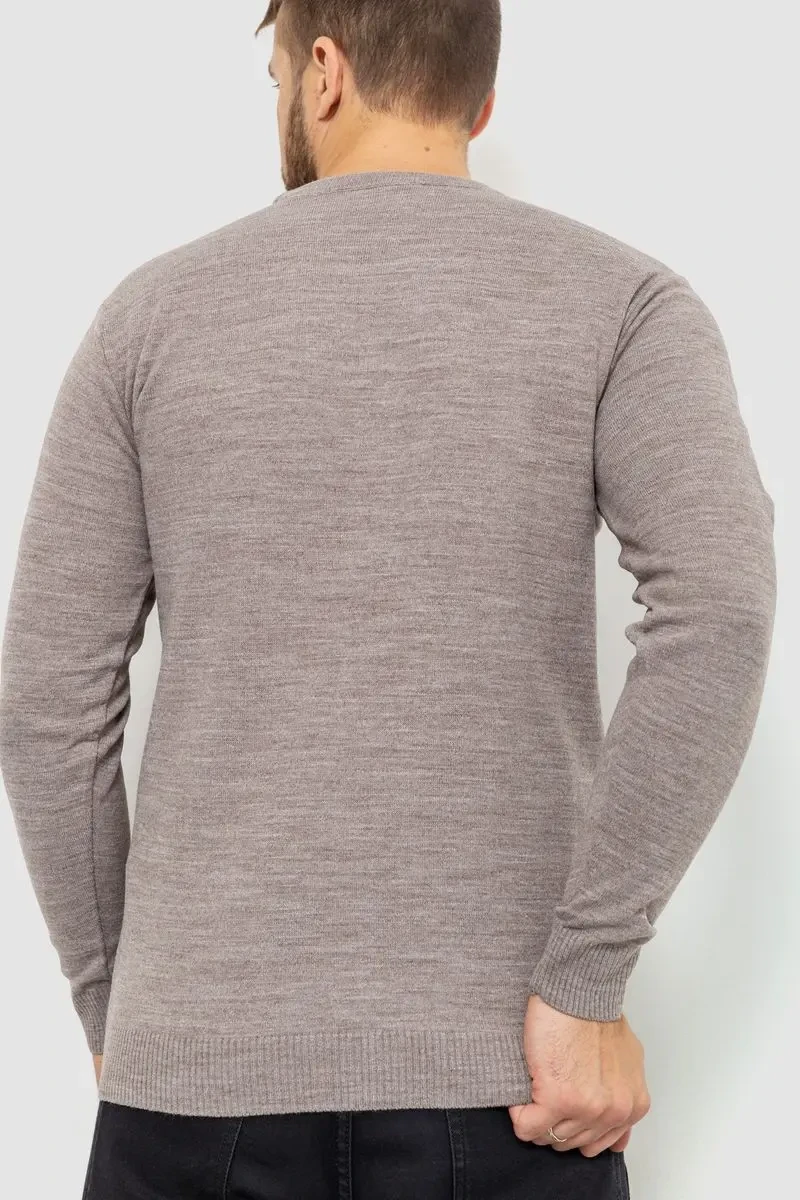 Светр чоловічий однотонний, колір мокко, 161R1770-1 4