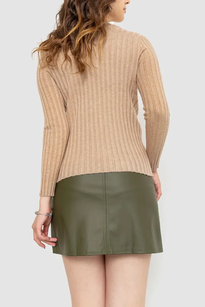 Гольф жіночий однотонний, колір бежевий, 204R038 4