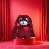 Плюшевая игрушка зайка бордовый подарок для ребенка 25см 01595