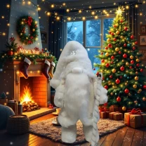 Новогодний Гном-великан белый дед мороз декор 60 см 01945