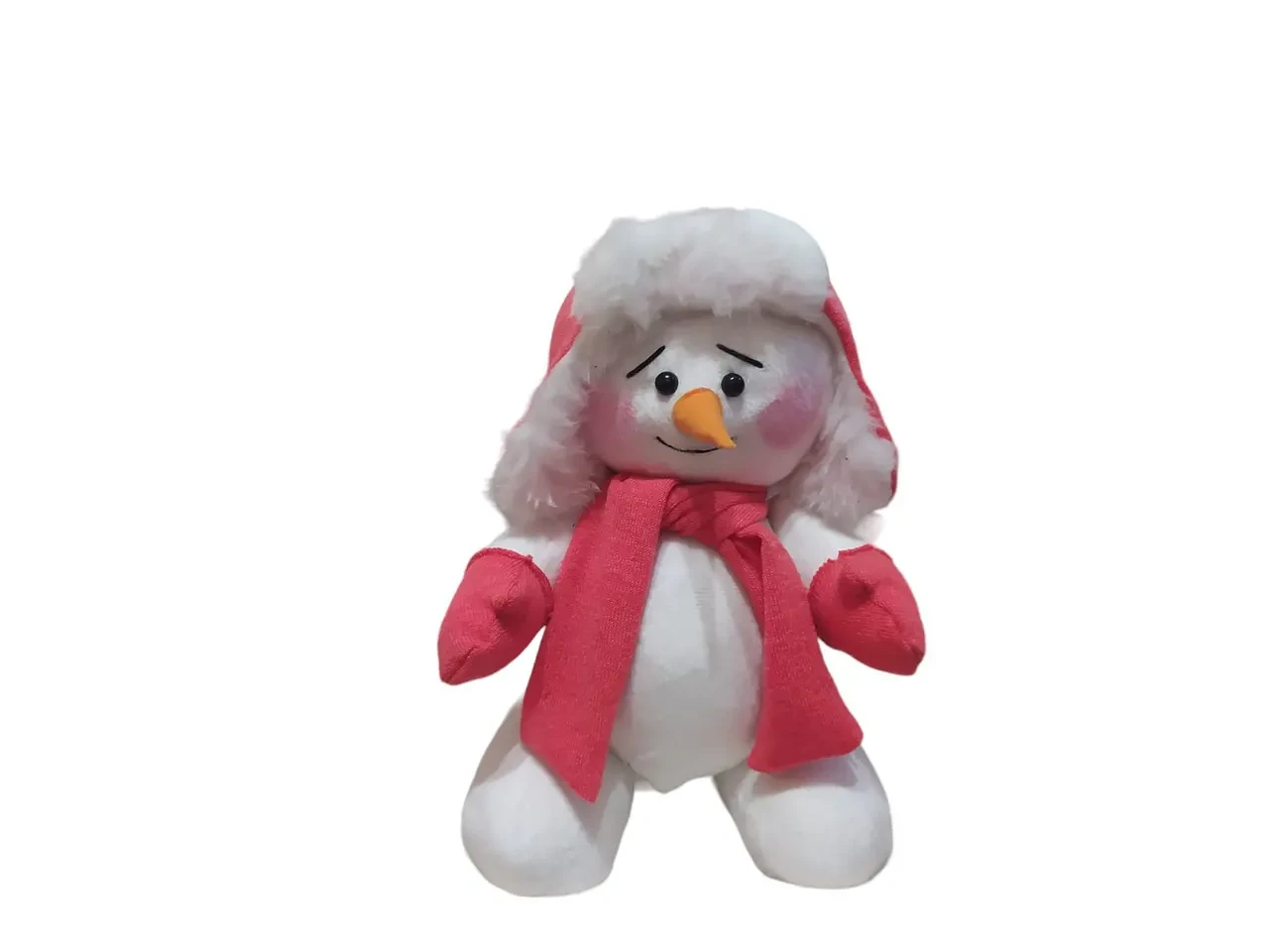 Снеговик кукла под елку красный мальчик новогодний декор 30 см 00001 2